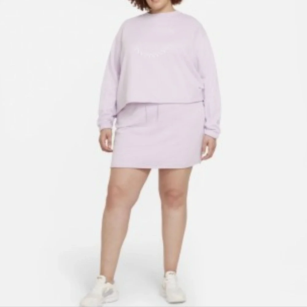 Nike Sportswear Essential French Terry Skirt Light Violet Pastel Plus‎ Size NEW